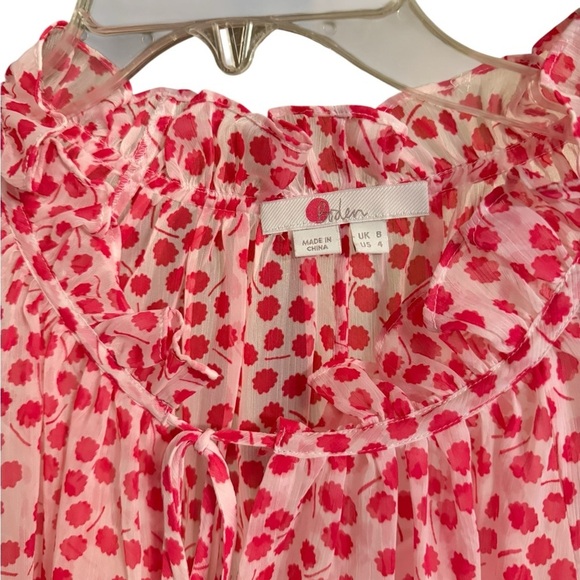 Boden Pink and White Polka Dot Blouse - Picture 2 of 6